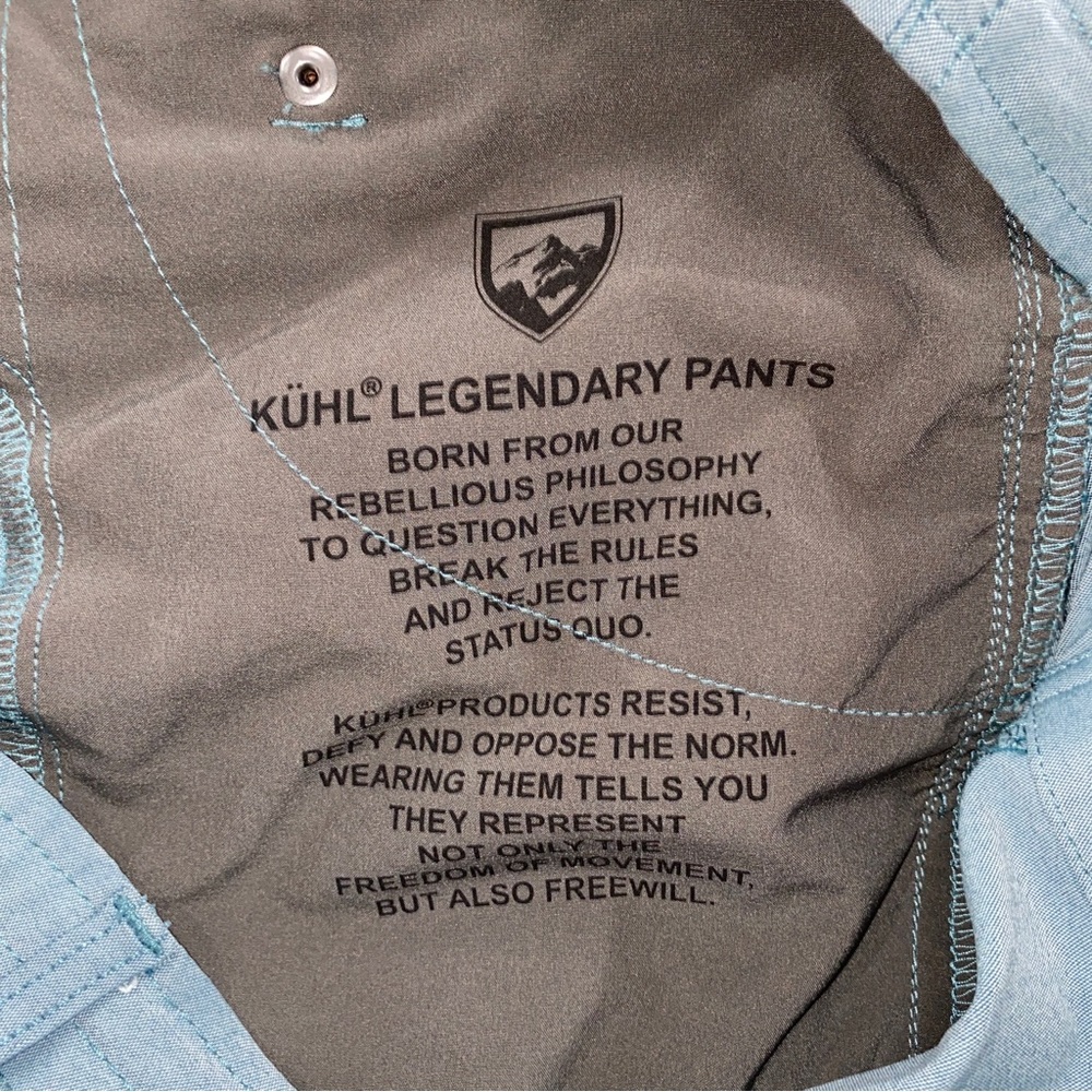Kuhl Legendary Capri Pants Womens 10 Blue Nylon Stretch Hiking Travel Outdoor - Picture 7 of 9